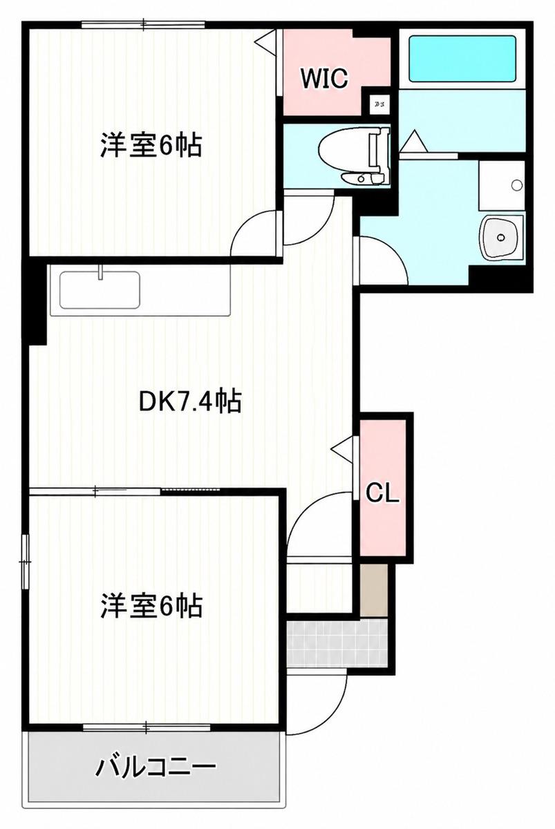 シーサイドヴィラ I(2DK/1階)の間取り写真