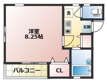 YSハウス(1K/2階)の間取り写真