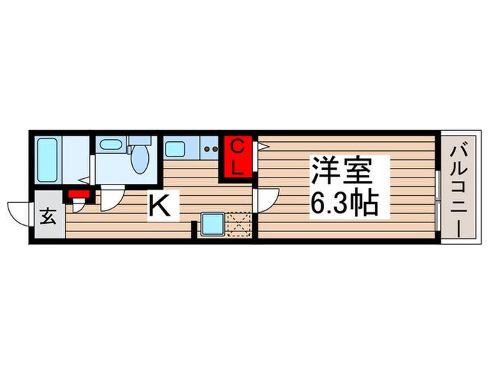 エクセラン上本郷II(1K/1階)の間取り写真
