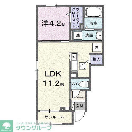 プレンディー(1LDK/1階)の間取り写真