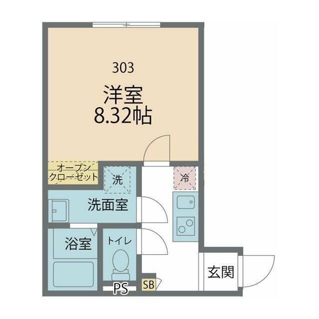 カインドネス本厚木ノース(1K/3階)の間取り写真