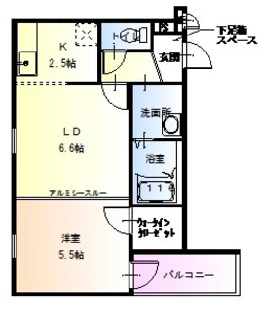 メゾン緑橋(1LDK/3階)の間取り写真