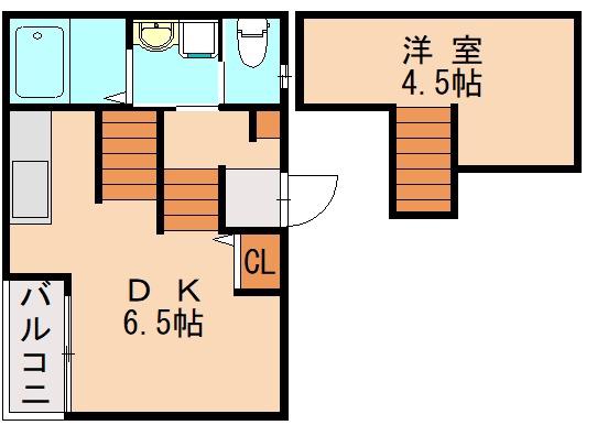レガーロ花見南(1DK/1階)の間取り写真