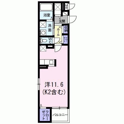 スターカレントI(ワンルーム/3階)の間取り写真