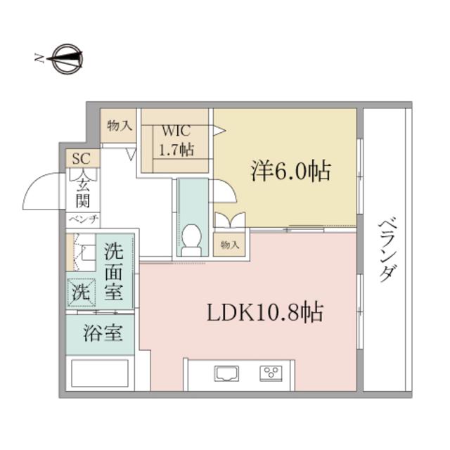 へーベルヴィレッジ新子安アーバンパークサイド(1LDK/3階)の間取り写真