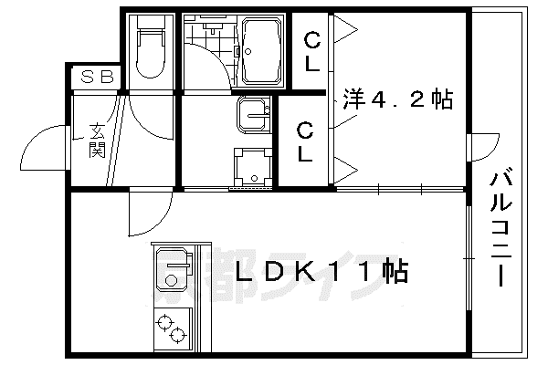 WHITE RADISH(1LDK/2階)の間取り写真