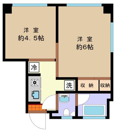 第3高山ハウス(2K/2階)の間取り写真