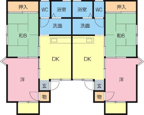 セジュールUII(2DK/1階)の間取り写真