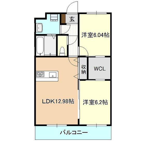 DOLCE VITA(2LDK/5階)の間取り写真