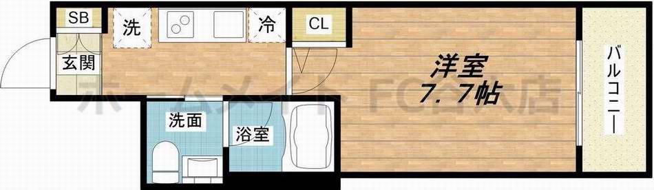 セレニテ本町グランデ(1K/15階)の間取り写真