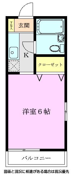 ヴィレッジSHIMA(1K/2階)の間取り写真