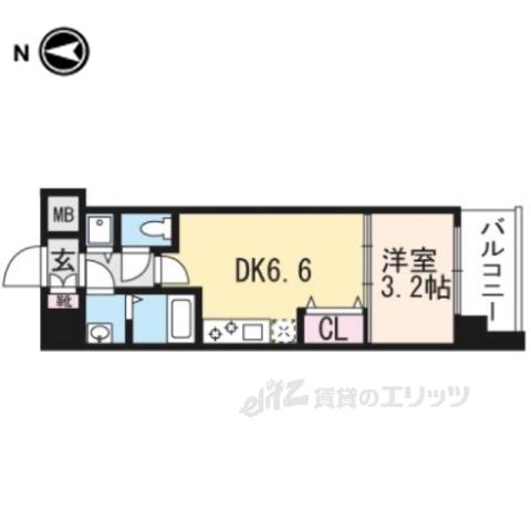 THEGARNETMILLENNIUMK(1DK/5階)の間取り写真