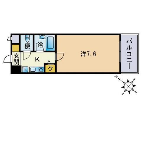 NAVIX室見(1K/6階)の間取り写真