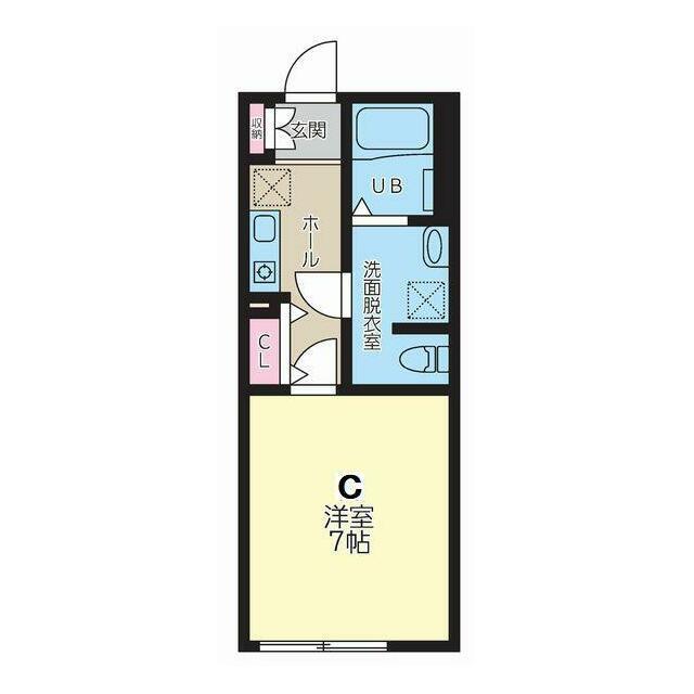 LUXE狛江(1K/1階)の間取り写真