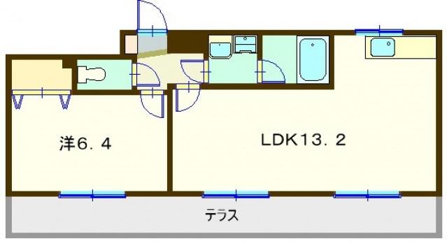 岸根公園ガーデンヒルズ(1LDK/1階)の間取り写真
