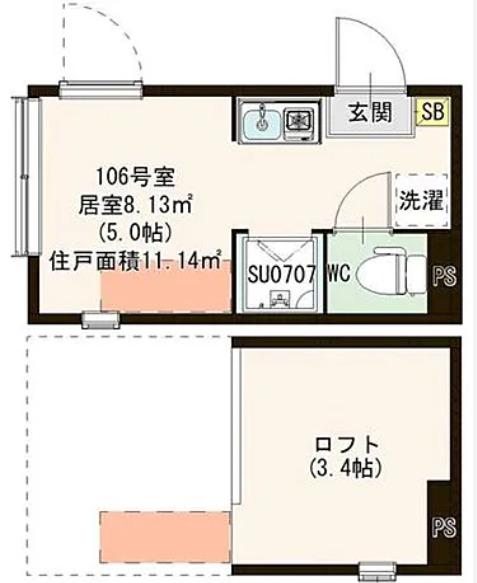 ソラーレ新高円寺(ワンルーム/1階)の間取り写真