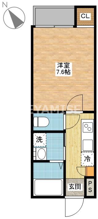 JB.BASE(1K/2階)の間取り写真