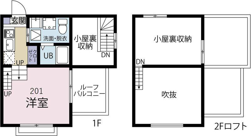 CHALET津田沼(2K/2階)の間取り写真