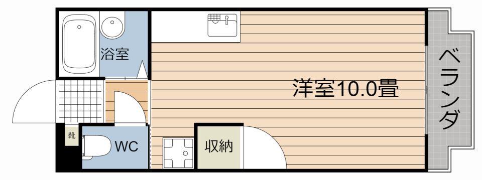 旭ビル(ワンルーム/3階)の間取り写真