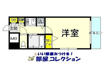 ダイナコート小倉下到津II(1K/7階)の間取り写真