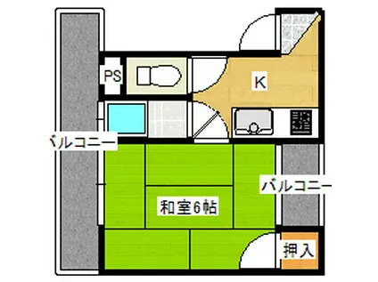 コーポ藤原(1K/3階)の間取り写真