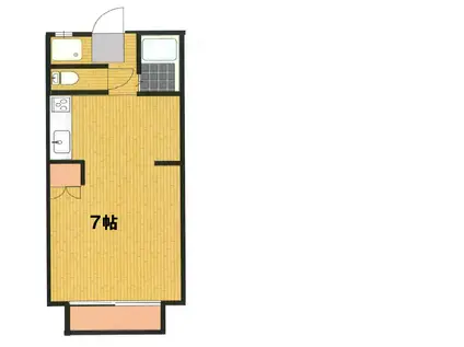 ウエスト壱番館(1DK/2階)の間取り写真