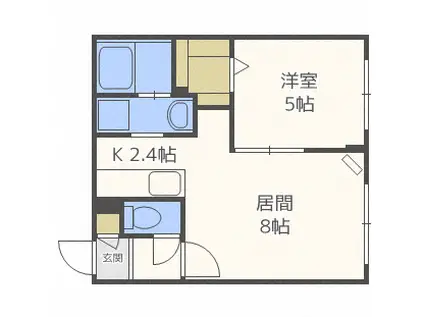 グランメール 北24条(1LDK/4階)の間取り写真