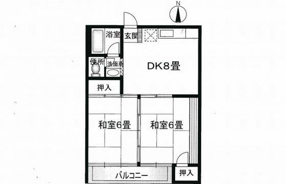 第一旭ビル(2DK/3階)の間取り写真