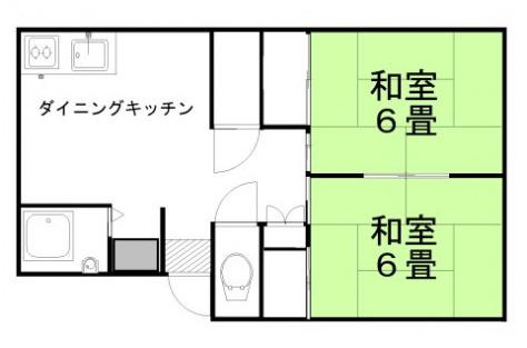 モンカルチェ小川(2DK/1階)の間取り写真