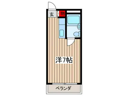 ハイツ富岡(ワンルーム/2階)の間取り写真