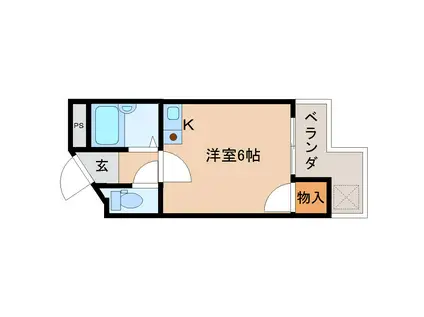 奈良パークヒルズ(1K/3階)の間取り写真