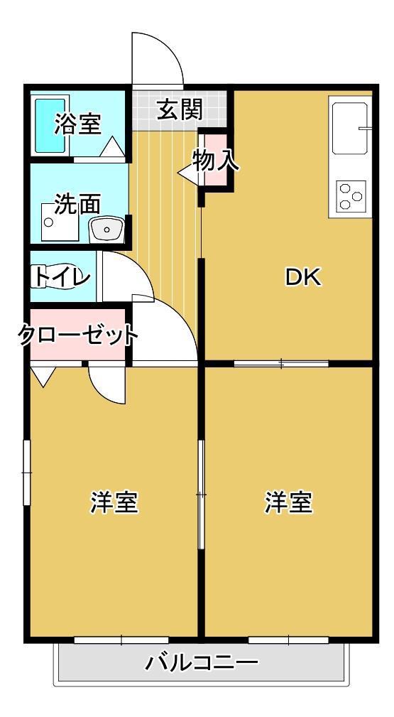 フレグランス和(2DK/1階)の間取り写真