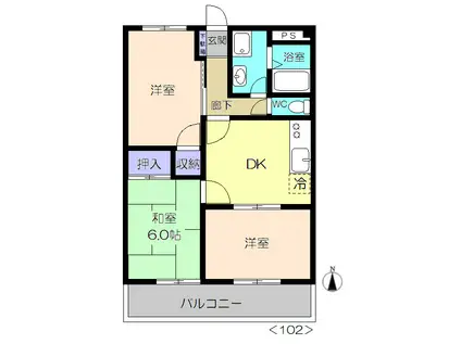 グレース赤坂(3DK/3階)の間取り写真