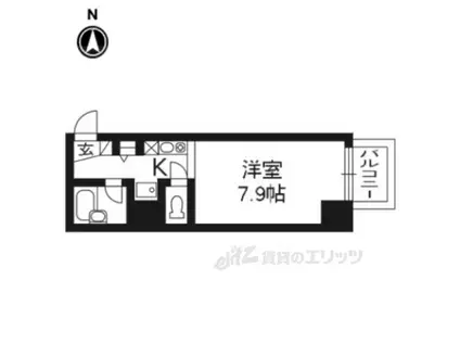 プラネシア京都(ワンルーム/2階)の間取り写真