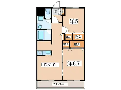 ネクステージ(2LDK/3階)の間取り写真