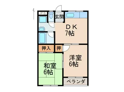 中村マンション(2DK/2階)の間取り写真