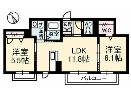 ラミメール(2LDK/3階)の間取り写真