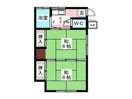 榎本荘(2K/2階)の間取り写真