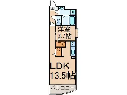 アートガーデン・イシダ(1LDK/5階)の間取り写真