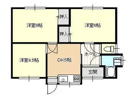 葵アパート(3DK/1階)の間取り写真