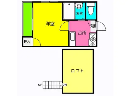 ティーファイブ吉塚(1K/2階)の間取り写真
