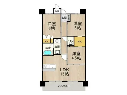 フロンティアタワー日本橋(3LDK/8階)の間取り写真