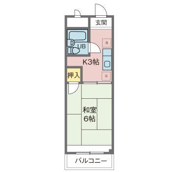 藤田マンション(1K/2階)の間取り写真