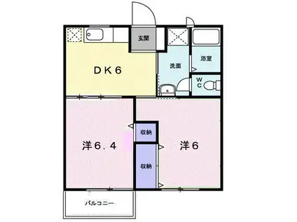 サンテラス窪(2DK/2階)の間取り写真