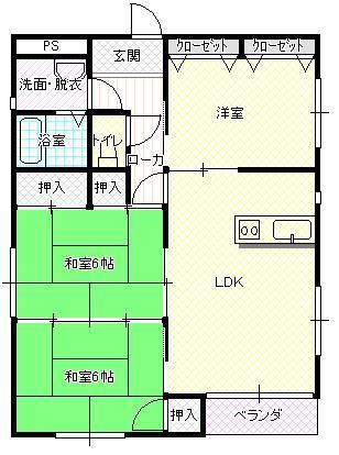 パレーシャル美畑(3LDK/2階)の間取り写真