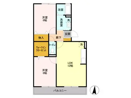 アネシス(2LDK/2階)の間取り写真