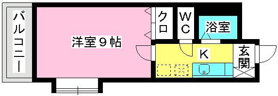 サンライズ香椎II(1K/4階)の間取り写真