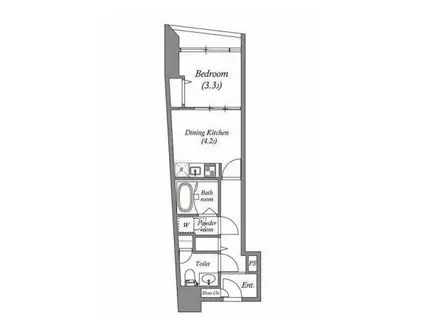 オーパスホームズ三田(1DK/10階)の間取り写真