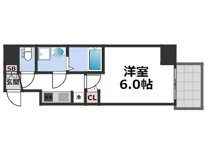 SーRESIDENCE小阪AZURE(1K/14階)の間取り写真