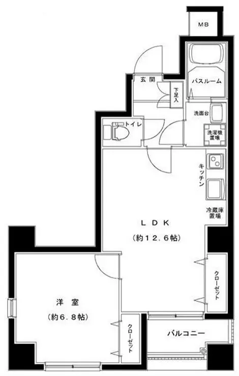 グランフォース蔵前 5階階 間取り